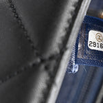 Lambskin Quilted Resin Bi-Color Chain Flap Bag Black
