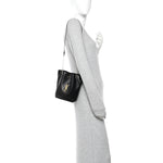 Lambskin Pochon Shoulder Bag Black