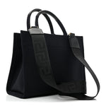 Canvas Studded Small Logo Tote Bag Black