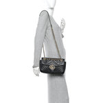 Calfskin Matelasse Small GG Marmont Shoulder Bag Black