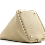 Taurillon Clemence Picotin Lock 18 PM Beige Marfa
