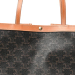 Triomphe Canvas Calfskin Flat Shopper Tote Honey