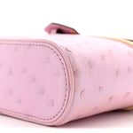 Ostrich Vanity Chain Pouch Pink