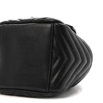 Lambskin Matelasse Monogram Joe Nano Bucket Bag Black