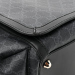 GG Supreme Monogram Web Messenger Diaper Bag Black Grey
