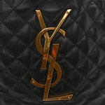 Lambskin Quilted Maxi Icare Shopping Tote Black