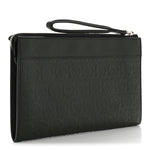 Calfskin Gancini Embossed Wristlet Clutch Dark Green