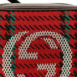 Cotton Wool Textured Calfskin Houndstooth Woven Square Messenger Bag Red Green Ivory Multicolor New Acero