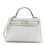 Metallic Chevre Chamkilight Mini Kelly Sellier 20 Argent