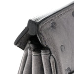 Ostrich Birkin 25 Gris Agate