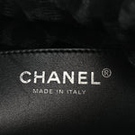 Denim Quilted Floral Print Mini Chanel 22 Black Grey