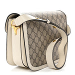 GG Supreme Monogram Horsebit 1955 Shoulder Bag Beige Mystic White