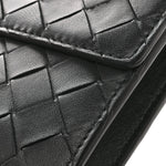 Nappa Intrecciato Long Andiamo Top Handle Clutch Black