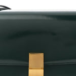 Spazzolato Calfskin Classic Box Medium Flap Bag Dark Green