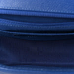 Caviar Chevron Quilted Single Flap Blue