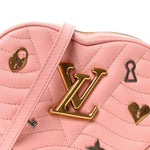 Calfskin Embellished New Wave Love Lock Heart Bag Rose Pomettes