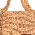 Raffia Mini Slit Tote Bag Natural Tan