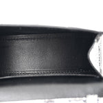 Shiny Calfskin Snakeskin Effect Hourglass Top Handle Bag Mini Silver Black