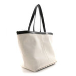 Canvas Mix Nappa Intrecciato Medium Flip Flap Tote Natural Fondant