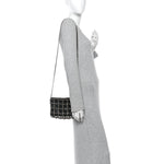 Lambskin Chain Frame Shoulder Bag Black