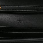 Shiny Calfskin Triomphe Margo Wallet on Chain Black