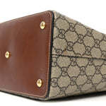 GG Supreme Monogram Linea A Foldover Tote Brown