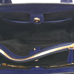 Derby Calfskin House Check Medium Banner Tote Ink Blue