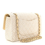 Tweed Medium Double Flap White