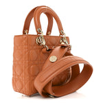 Lambskin Cannage Small Lucky Badges My Lady Dior Orange