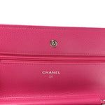 Caviar Quilted Wallet on Chain WOC Pink