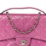 Elaphe Snakeskin Quilted Medium Easy Carry Flap Purple