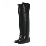 Calfskin Slim Horsebit Over The Knee High Boots 37 Black