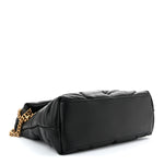 Lambskin Quilted Medium Loulou Puffer Monogram Chain Satchel Black
