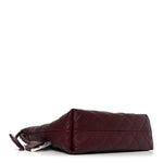 Shiny Calfskin Quilted Clutch With Strap Dark Burgundy