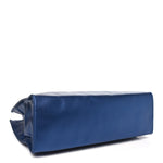Metallic Vegan Leather Medium Shopping Bag Cobalt