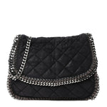 Shaggy Deer Quilted Falabella Shoulder Bag Black