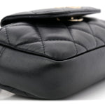 Lambskin Quilted Waist Bag Black