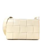 Patent Maxi Intrecciato Cassette Crossbody Bag White