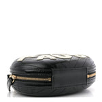 Lambskin Embroidered Chevron Quilted La Pausa Tassel Clutch Black