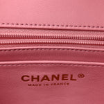 Metallic Lambskin Viscose Woven Flap Pink Gold
