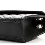 Grain De Poudre Textured Mixed Matelasse Triquilt Medium Monogram Satchel Black