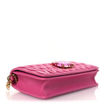 Nappa Matelasse Crystal Wallet On Chain  Fuxia