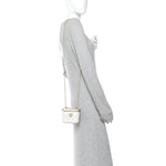 Calfskin Quilted Mini Perfect Fit Vanity Case With Chain White