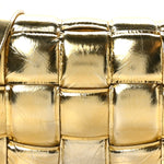 Mirror Lambskin Maxi Intreccio Padded Cassette Crossbody Bag Gold