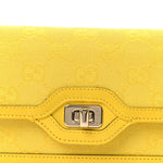GG Monogram Scratch Lux Calfskin Mini Luce Shoulder Bag Yellow