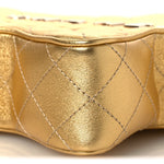 Metallic Lambskin Quilted Walk Of Fame Star Bag Gold