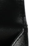 Coated Bark Calfskin Sunset Chain Wallet Black
