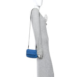 Nappa Intrecciato Small Chain Crossbody Blue