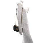 Calfskin Matelasse Mini GG Marmont Shoulder Bag Black