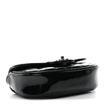 Patent Calfskin Quilted Mini Flap Black